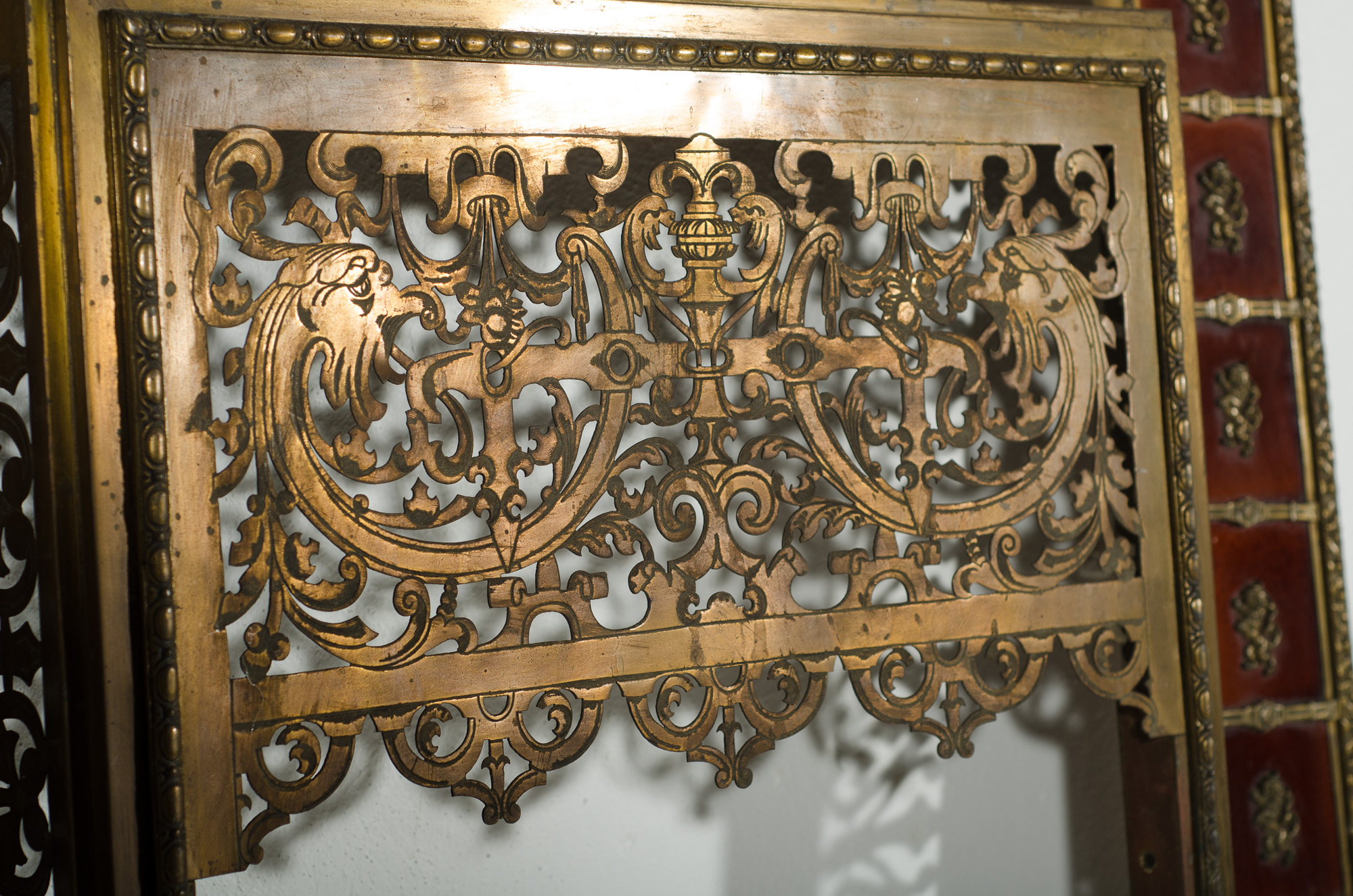 Tile and Brass Fireplace Surround - Image 2