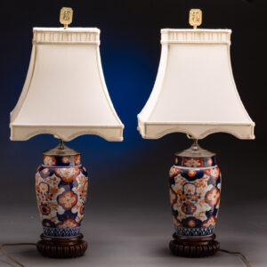 A Pair Of Fine Imari Lamps