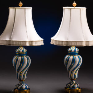 A Pair Of "Old Paris" Porcelain Vase Lamps