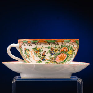 Chinese Export (Rose Medallion) Cup and Saucer