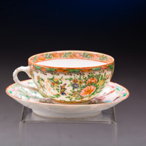Chinese Export (Rose Medallion) Cup and Saucer