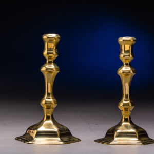 Pair of Baluster turned, Brass Candlesticks